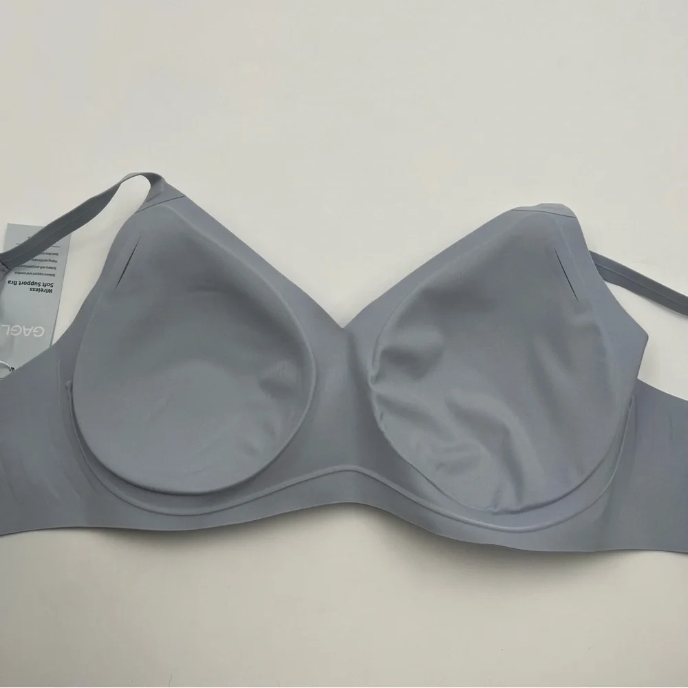 GAGLI Womens Wireless Soft Support Bra Light Blue Seamless Padded Size‎ M NEW